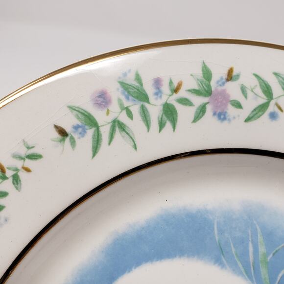 1975 Avon Gently Moments Goose + Gosling Gold-Trimmed Christmas Plate - Picture 6 of 6